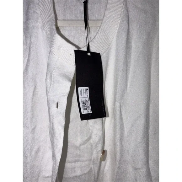 NWT Small Future Collective Women White Long Sleeve Nipped Waist Cardigan- NWT - Picture 5 of 6